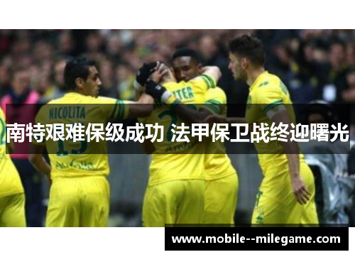 南特艰难保级成功 法甲保卫战终迎曙光